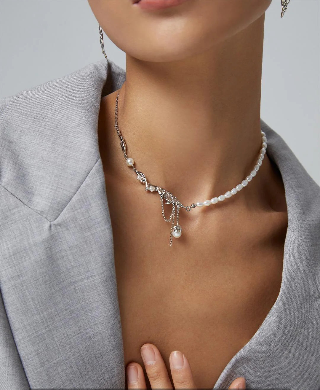 Collier Plume & Perles