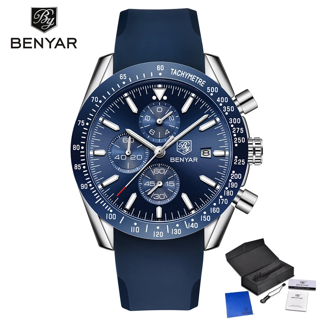 Montre Chronographe Benyar Cuir Homme