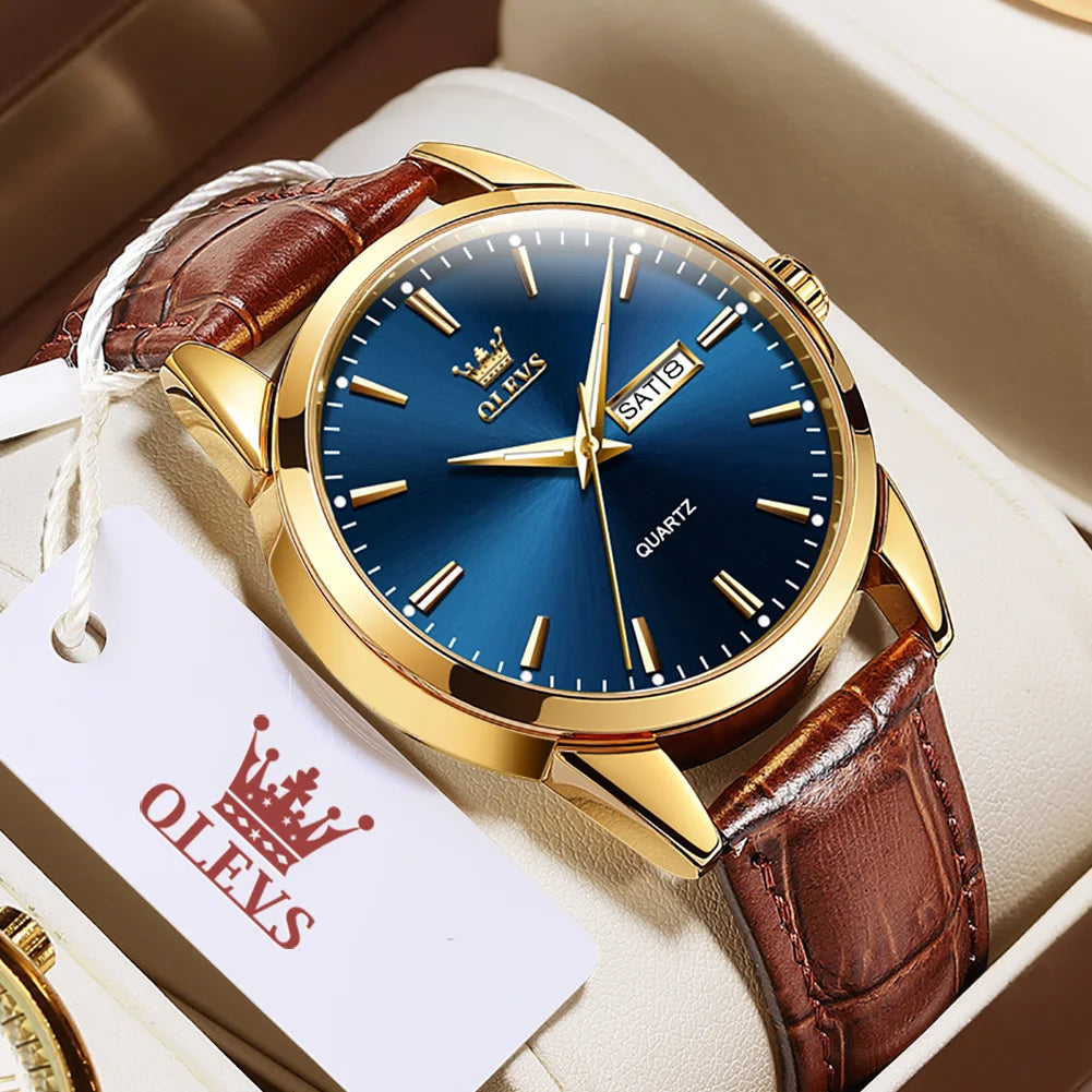 Montre Quartz OLEVS Classique Cuir Homme