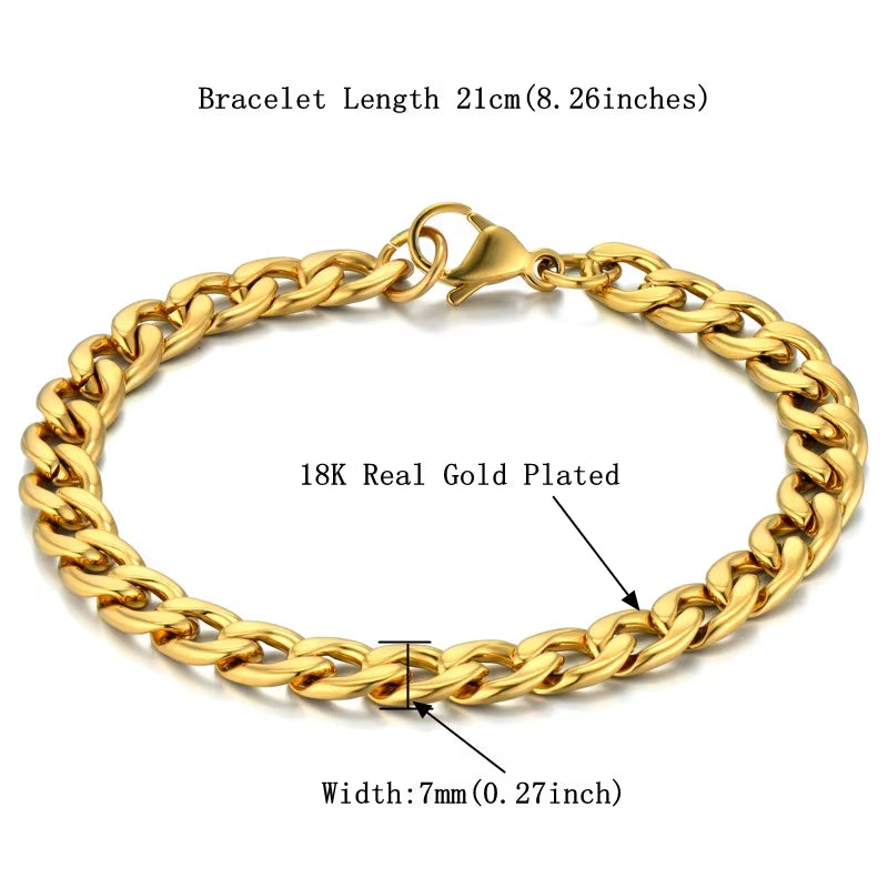 Bracelet Homme Maille Cubaine Acier 316L