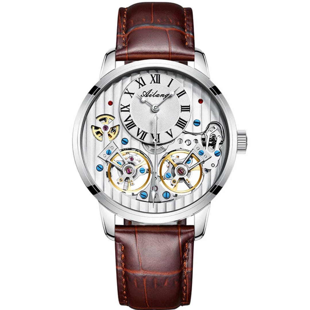 Montre Automatique Squelette Cuir