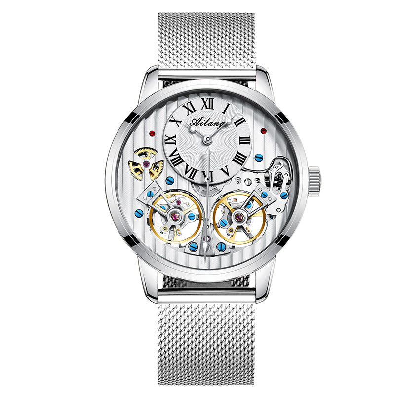 Montre Automatique Squelette Cuir