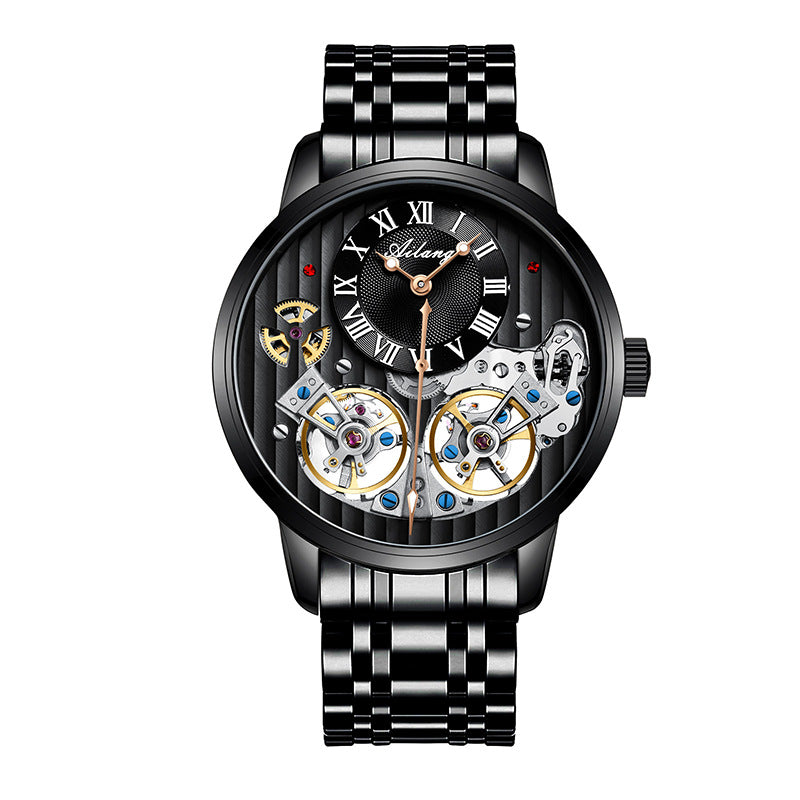Montre Automatique Squelette Cuir