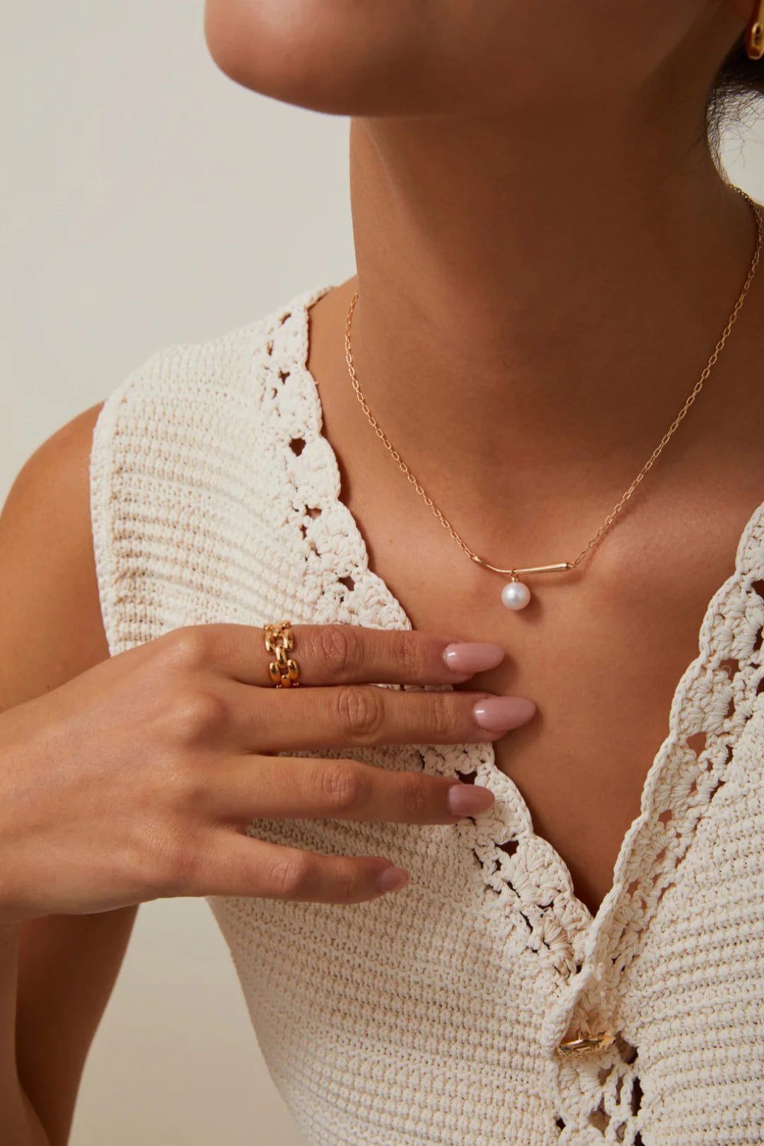 Collier Goutte de Perle — finition vermeil