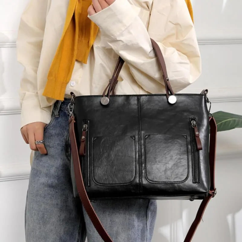 Sac Cabas Vintage Deux Poches