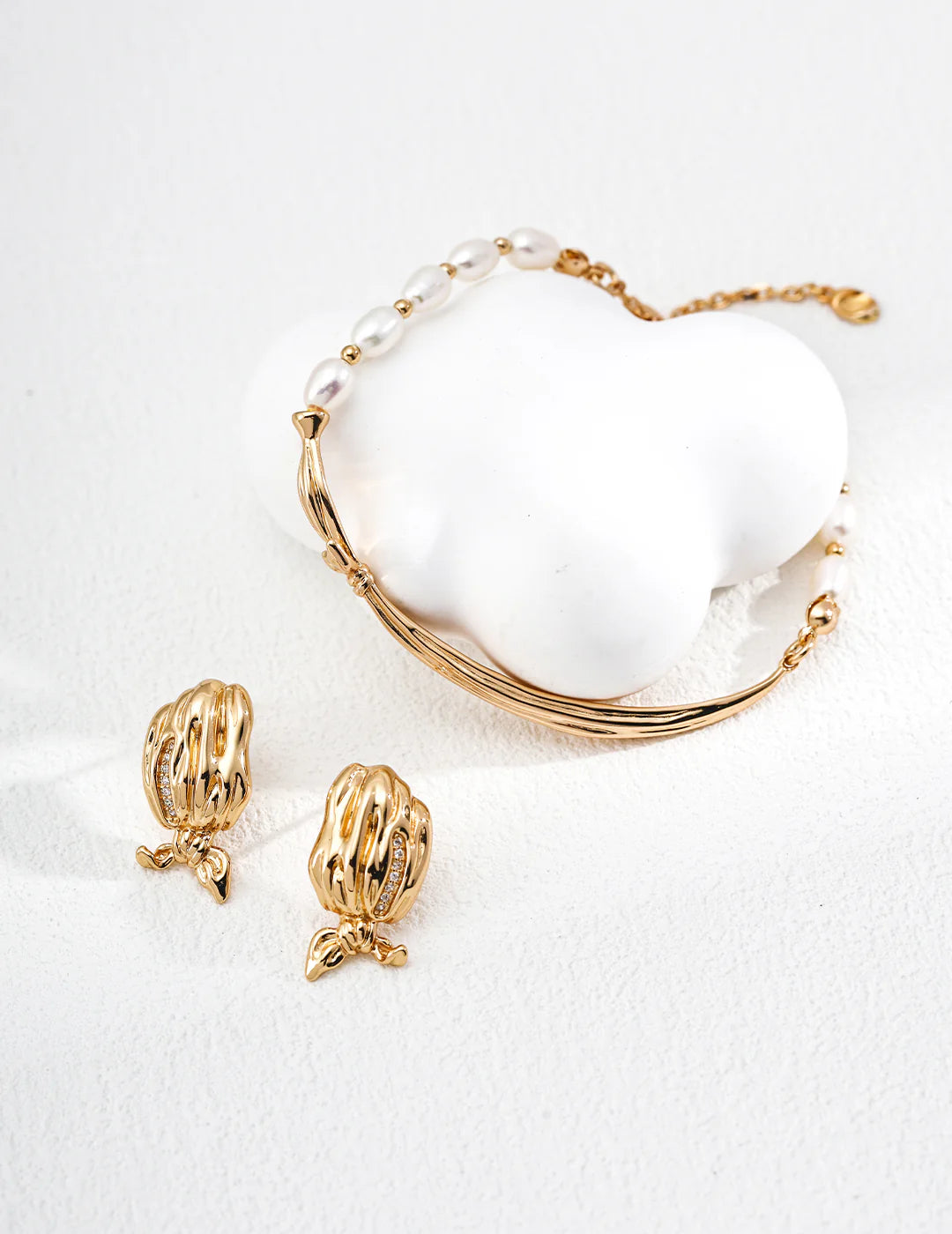 Bracelet Ruban Noué & Perles
