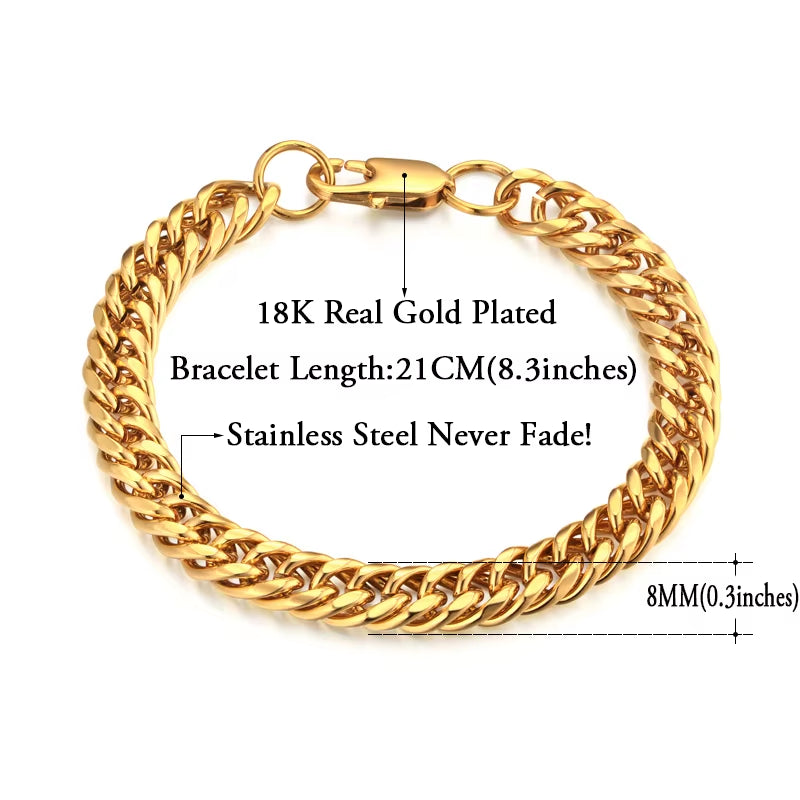 Bracelet Homme Maille Cubaine Acier 316L