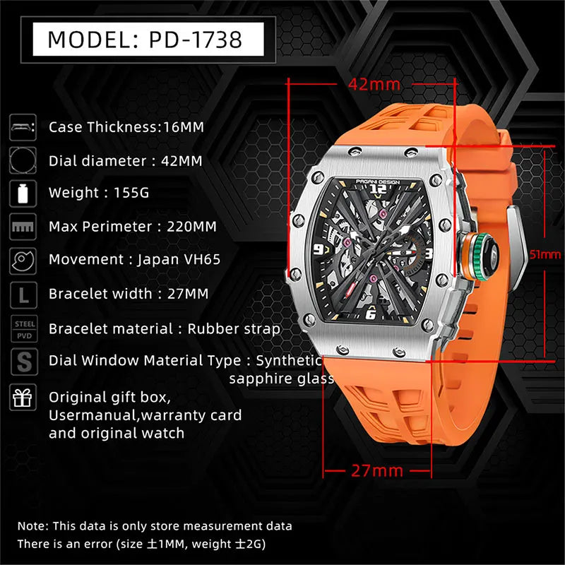 Montre Chronographe Pagani Design VH65 Squelette Homme