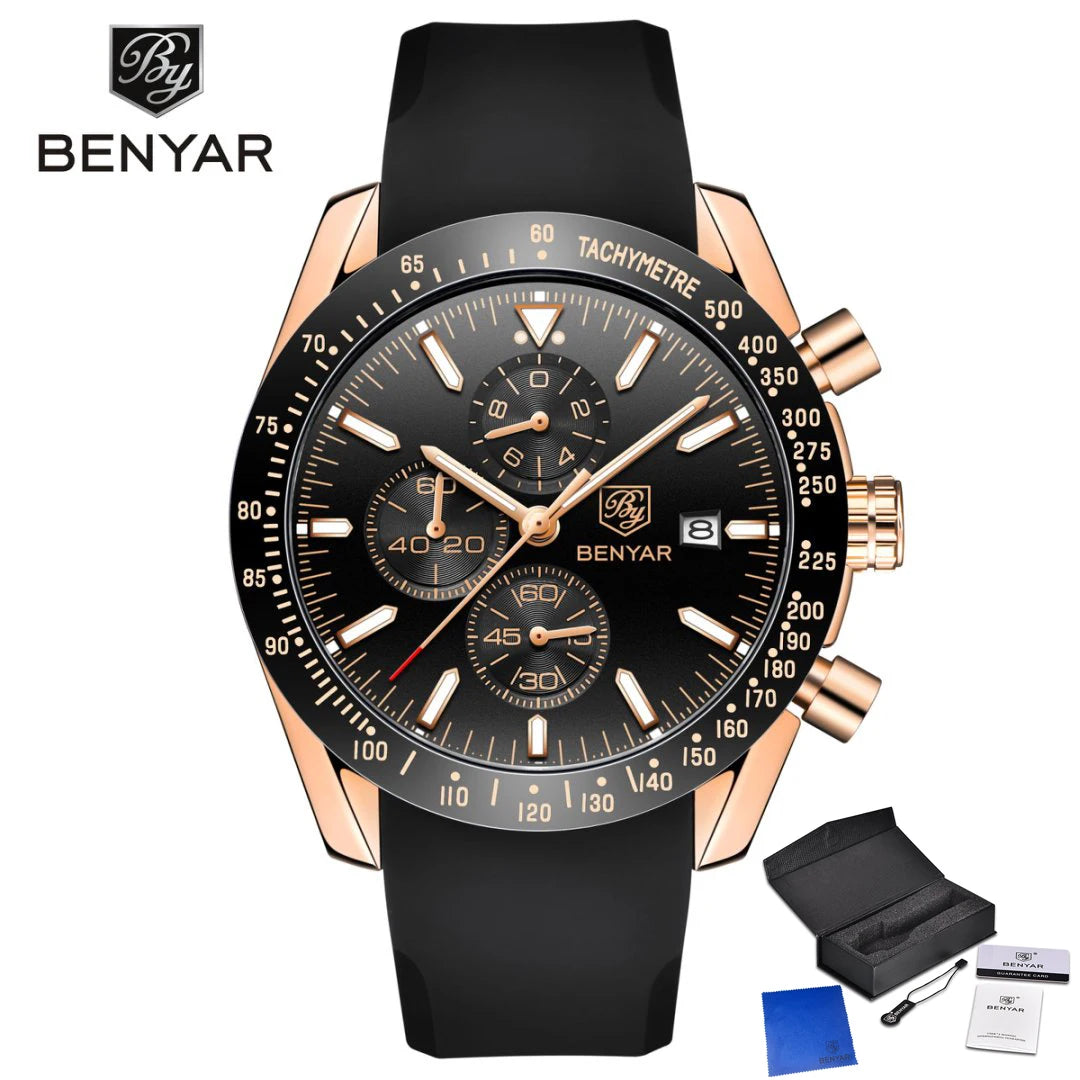 Montre Chronographe Benyar Cuir Homme