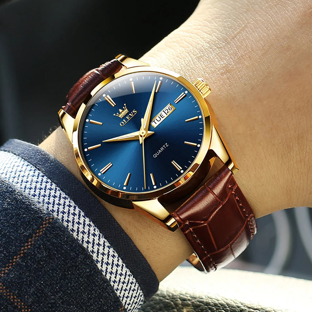 Montre Quartz OLEVS Classique Cuir Homme