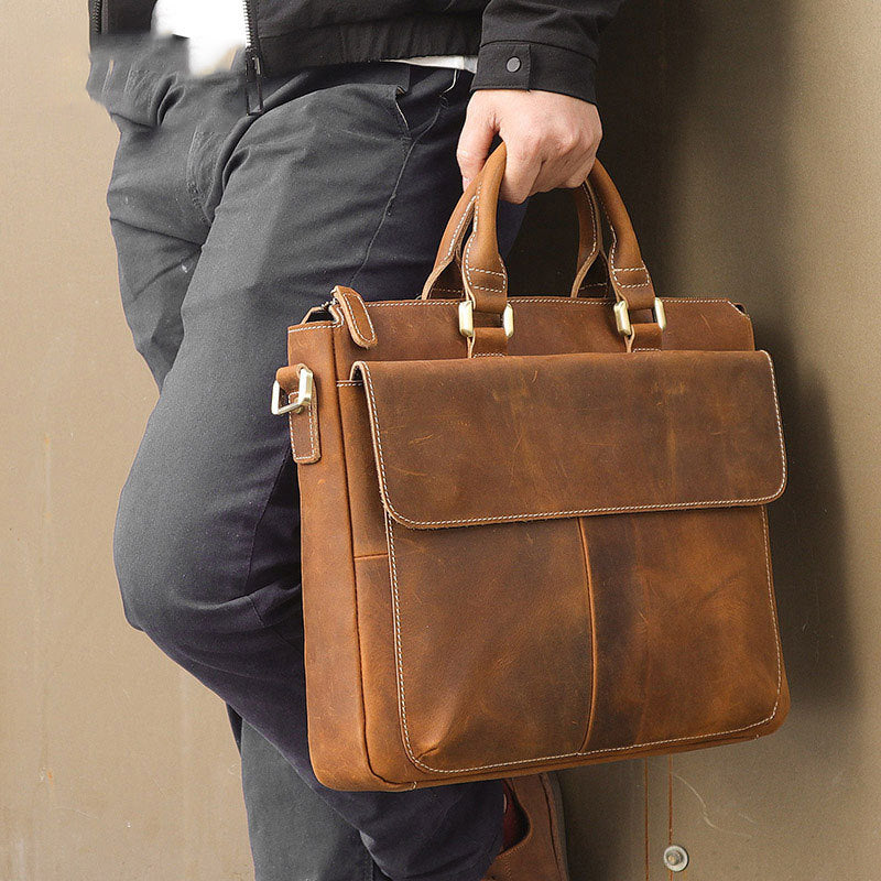 Sacoche Ordinateur Cuir Fauve