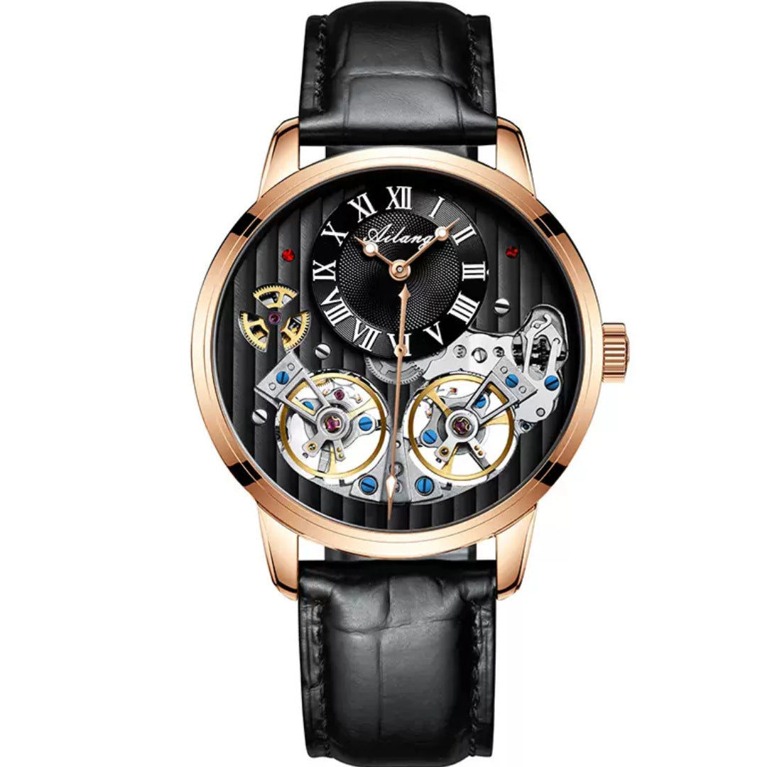 Montre Automatique Squelette Cuir
