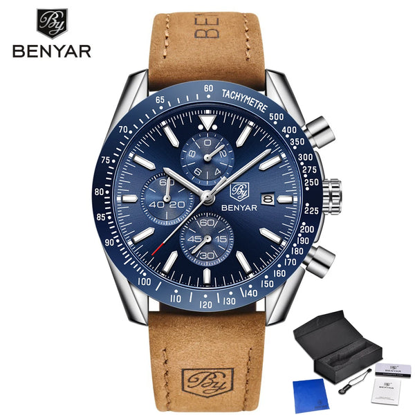 Montre Chronographe Benyar Cuir Homme