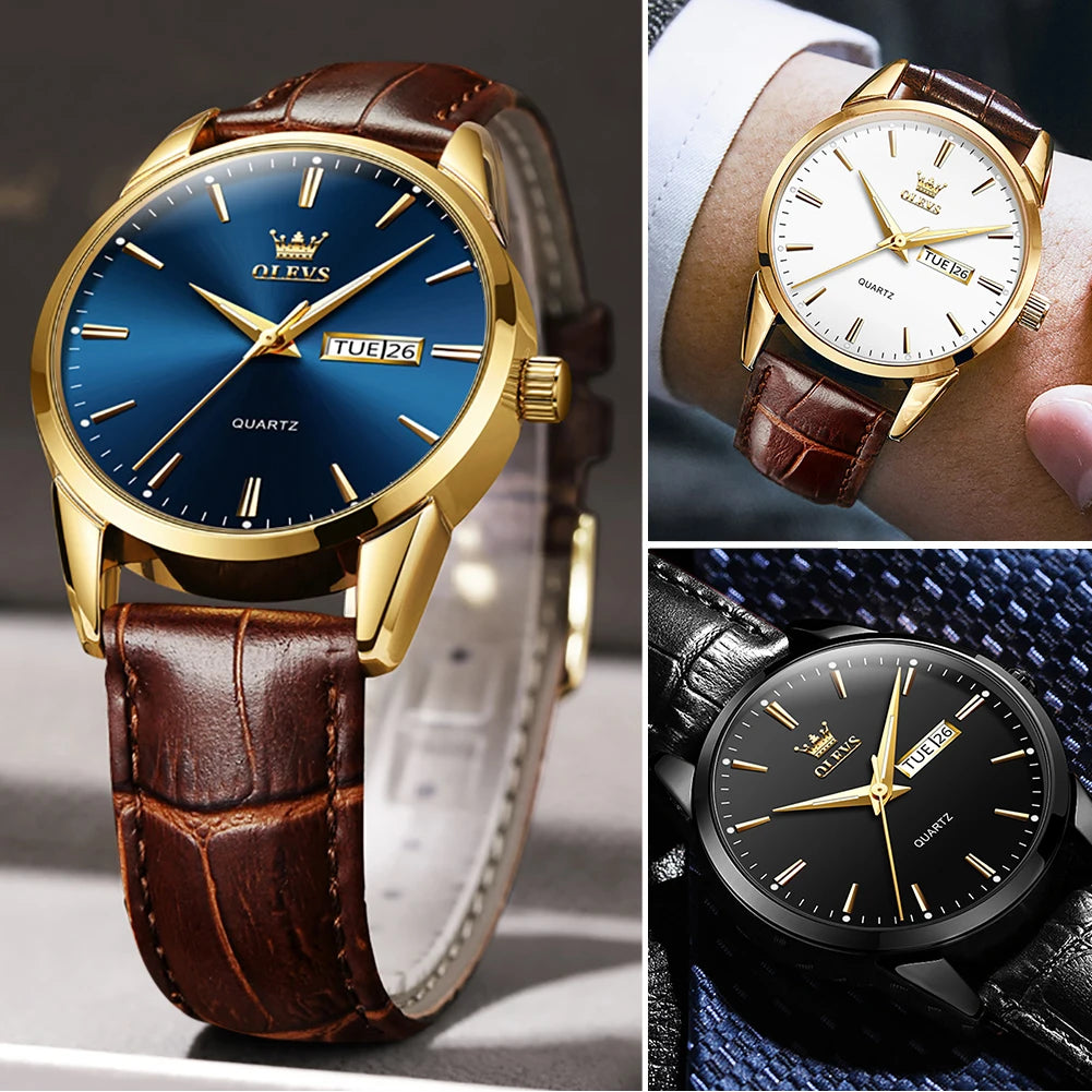 Montre Quartz OLEVS Classique Cuir Homme