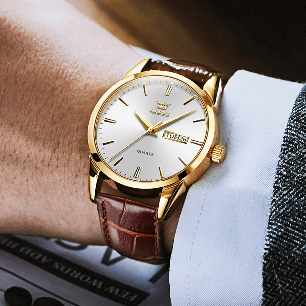 Montre Quartz OLEVS Classique Cuir Homme