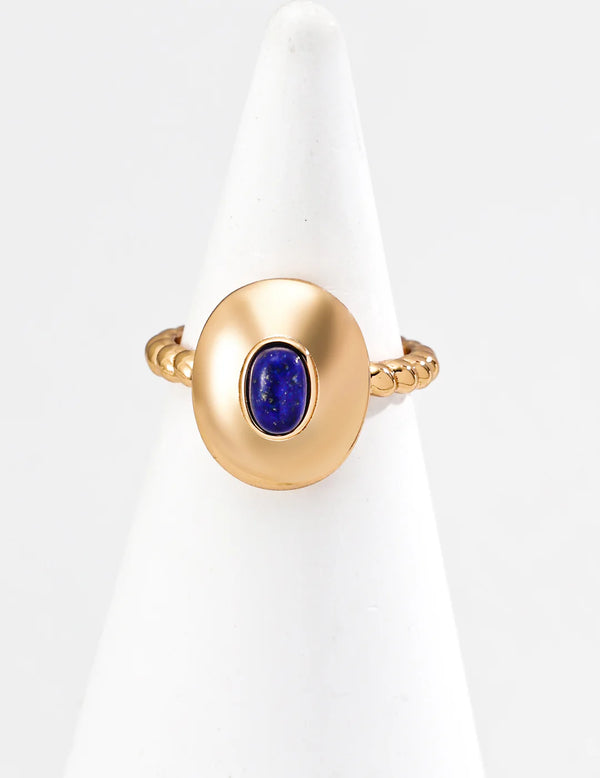 Bague Onyx & Lapis-Lazuli