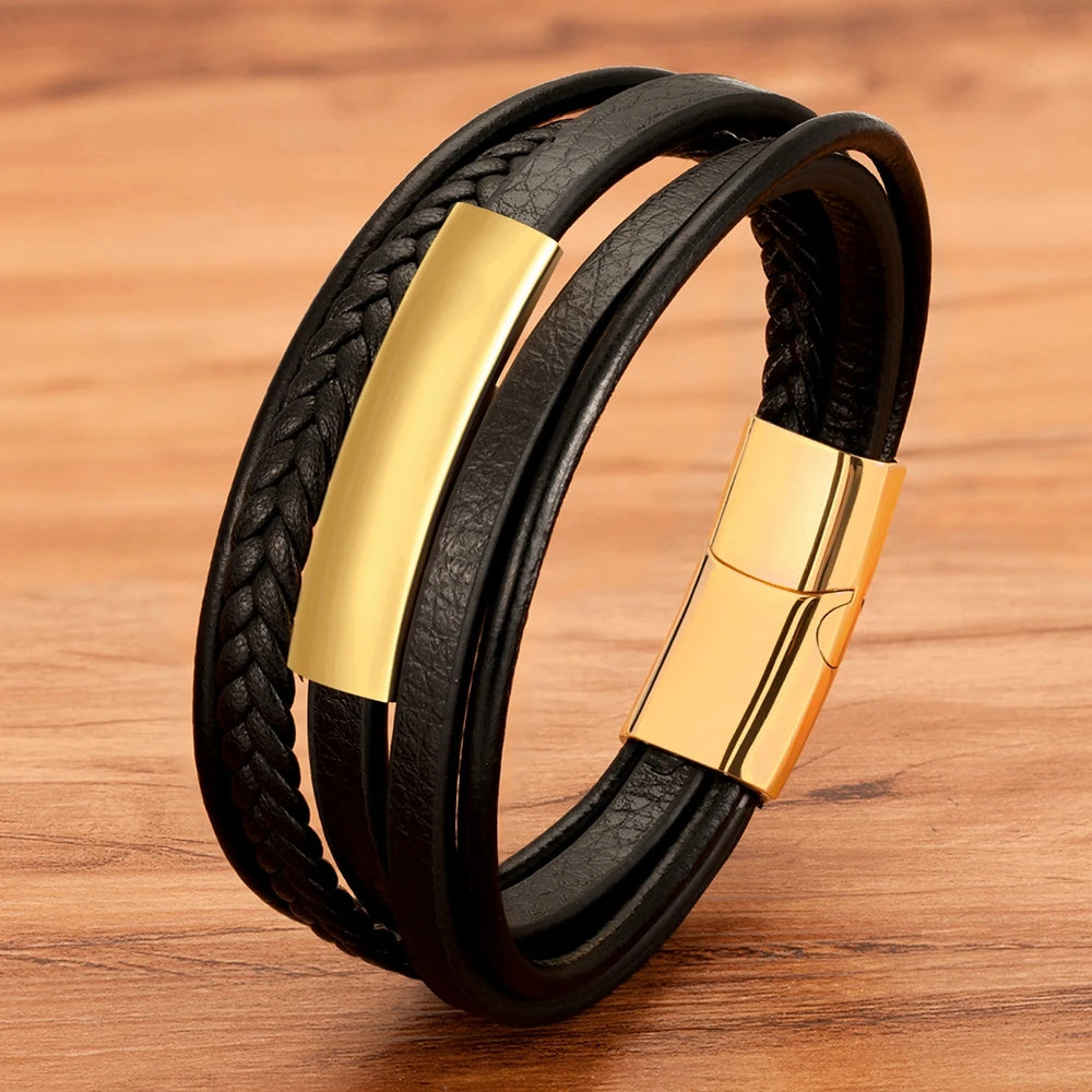 Bracelet Multi-Rangs Noir Intégral