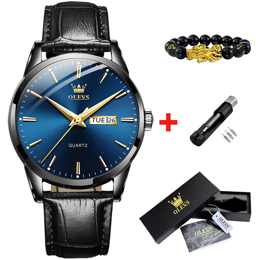 Montre Quartz OLEVS Classique Cuir Homme