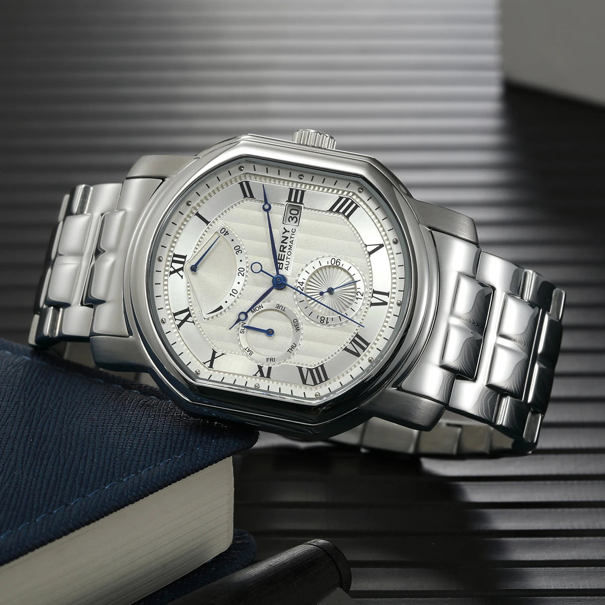 Montre Automatique Berny Miyota 9110 Chronographe Homme