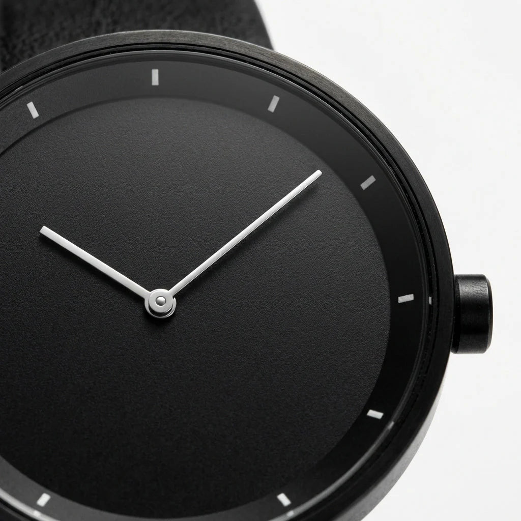Montre Minimaliste Noire Cuir