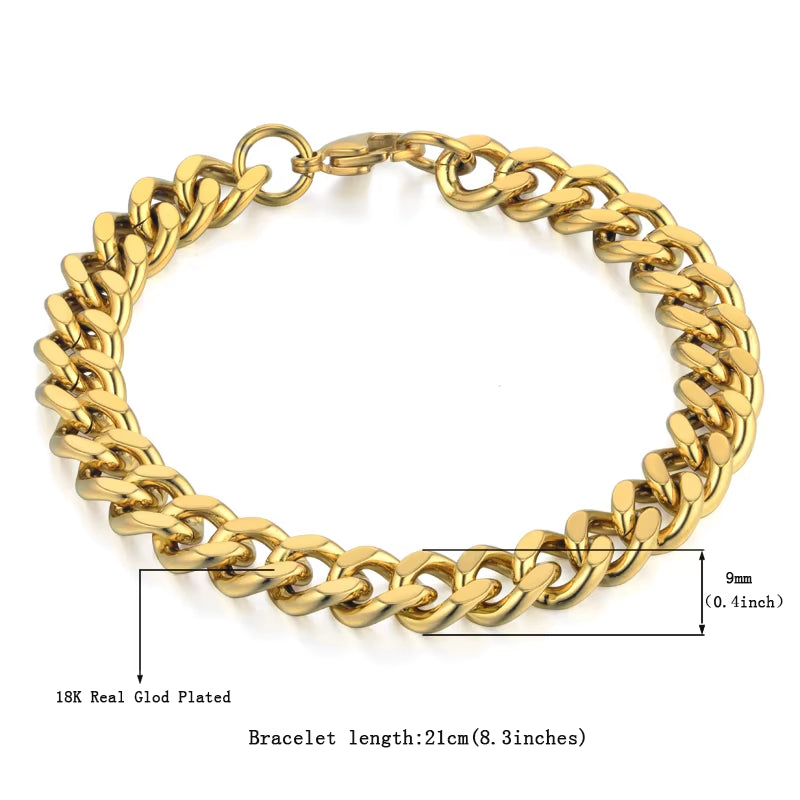 Bracelet Homme Maille Cubaine Acier 316L