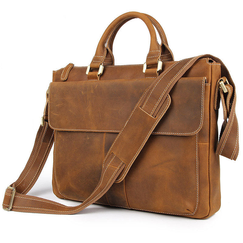 Sacoche Ordinateur Cuir Fauve