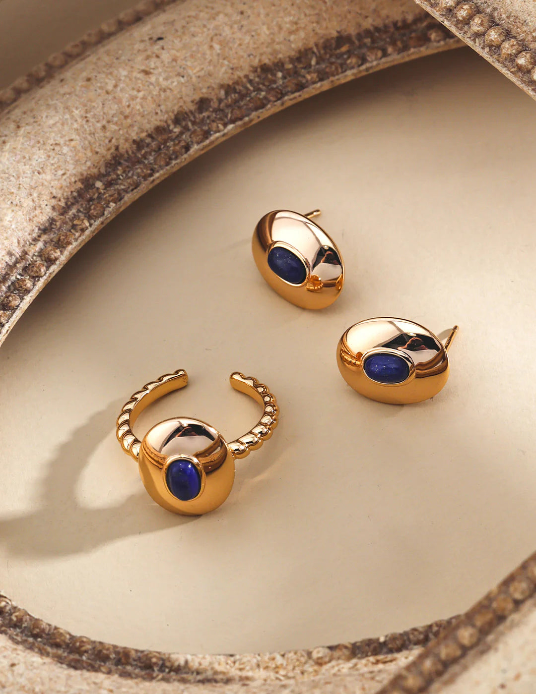 Bague Onyx & Lapis-Lazuli