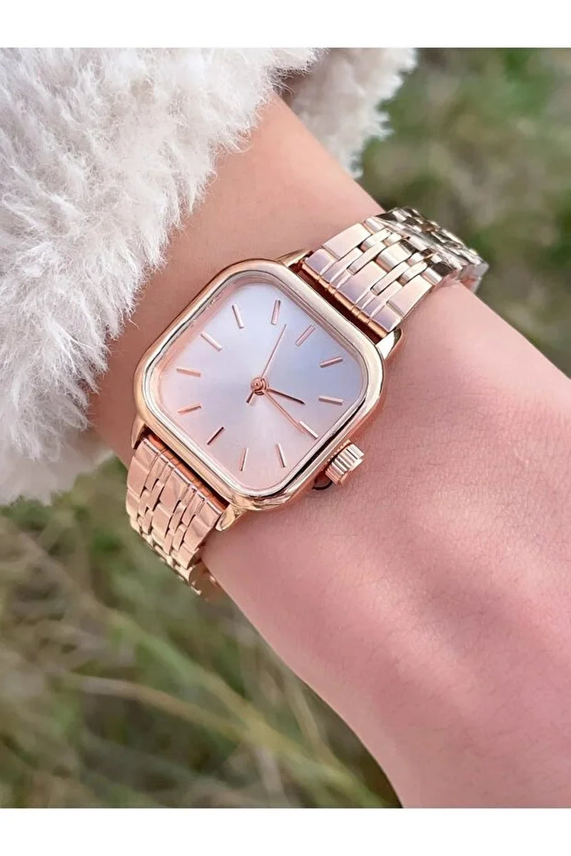 Montre Carrée or Rosé — Cadran Nacré