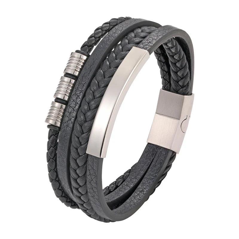 Bracelet Multi-Rangs Noir & Or