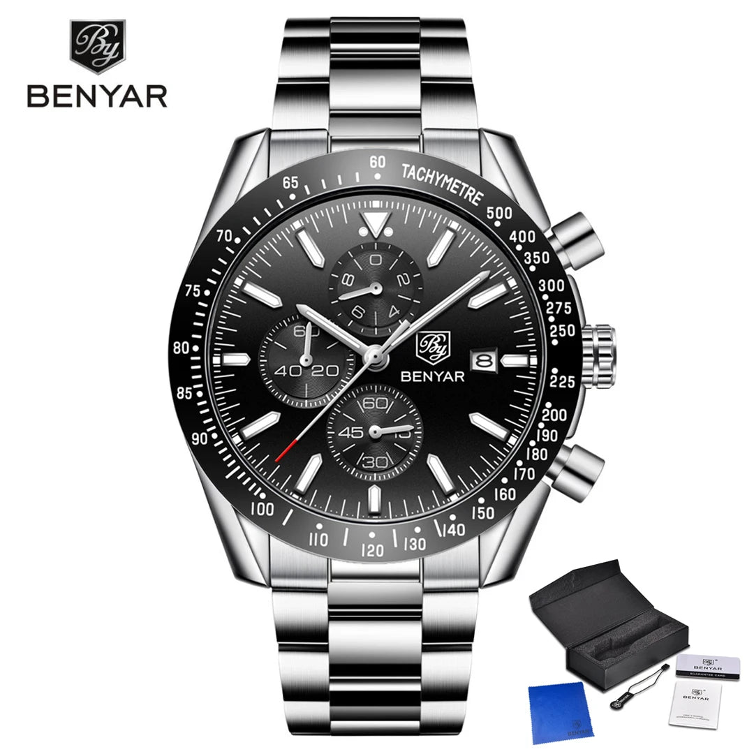 Montre Chronographe Benyar Cuir Homme