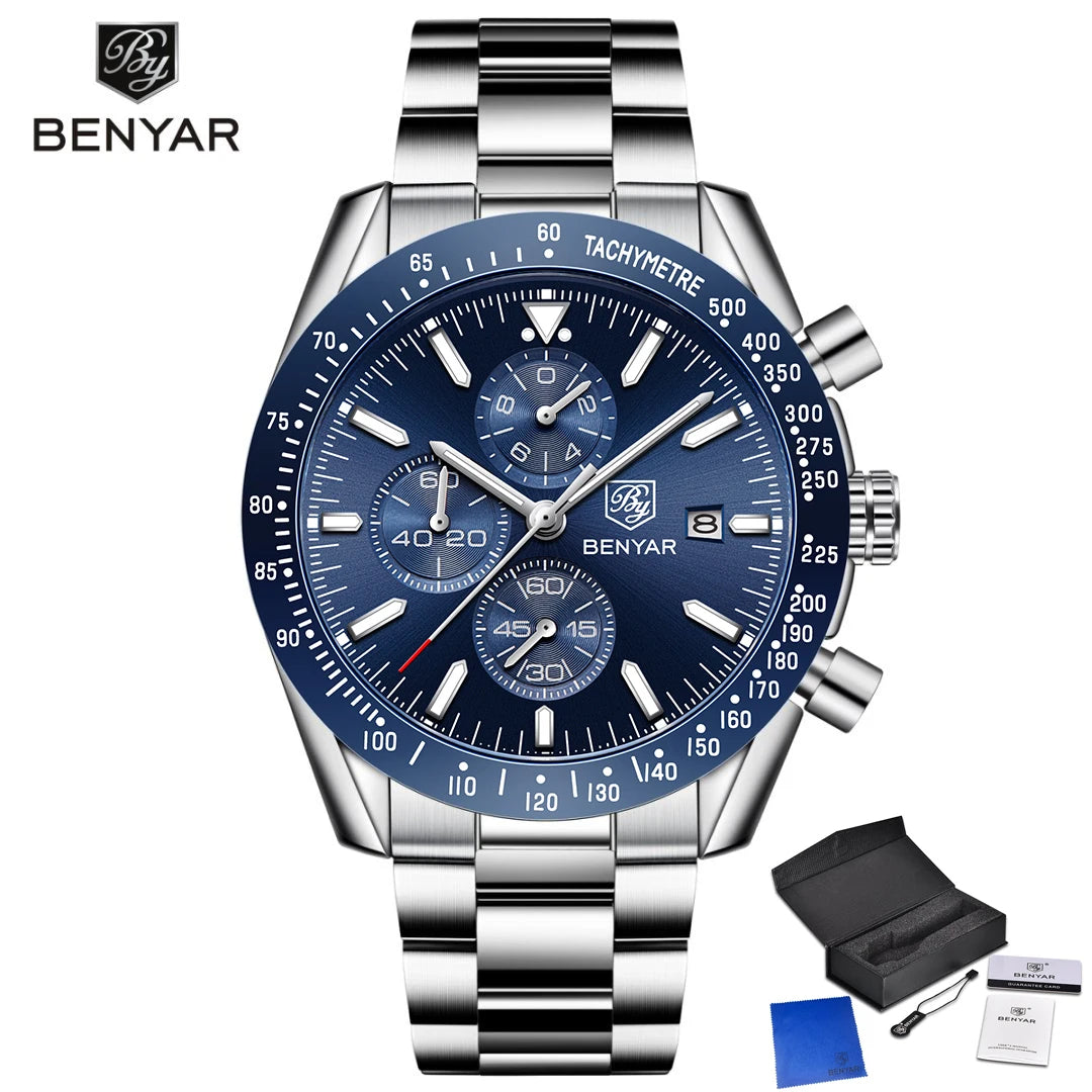 Montre Chronographe Benyar Cuir Homme
