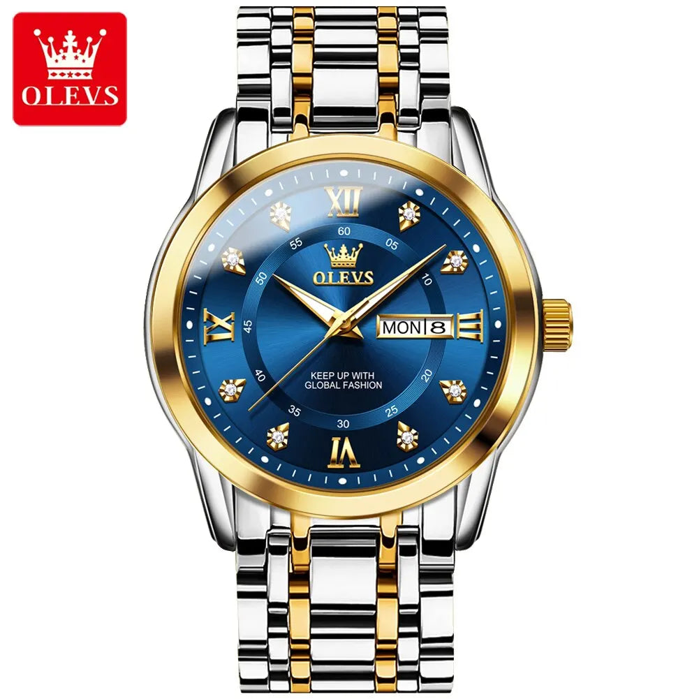 Montre Quartz OLEVS Diamant Or Homme