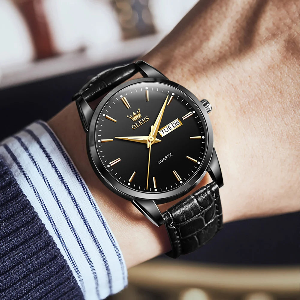 Montre Quartz OLEVS Classique Cuir Homme
