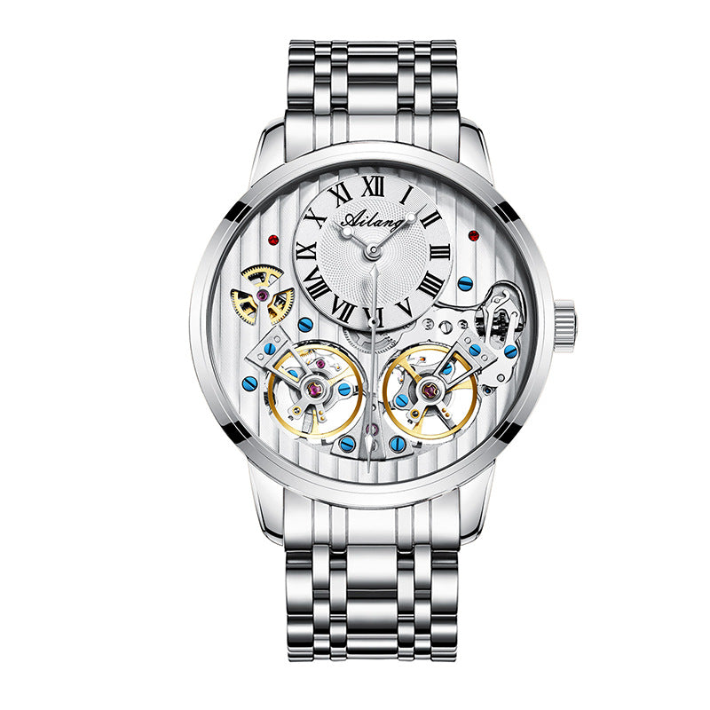 Montre Automatique Squelette Cuir