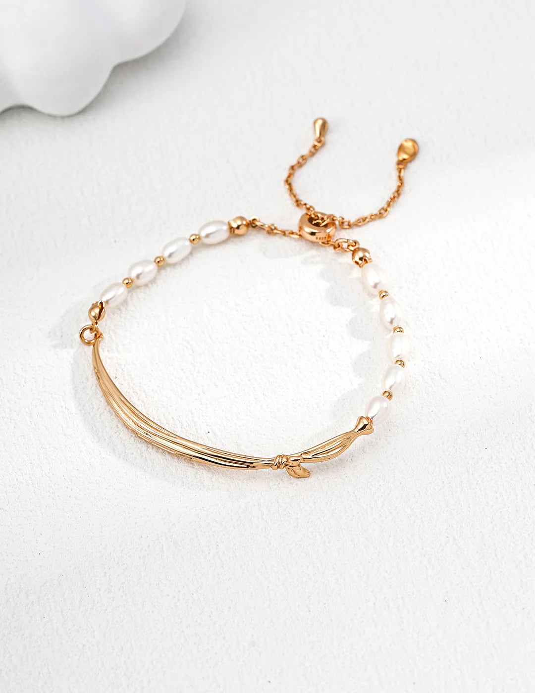 Bracelet Ruban Noué & Perles