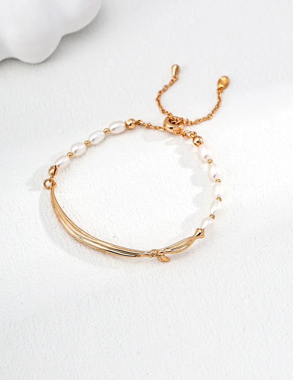 Bracelet Ruban Noué & Perles