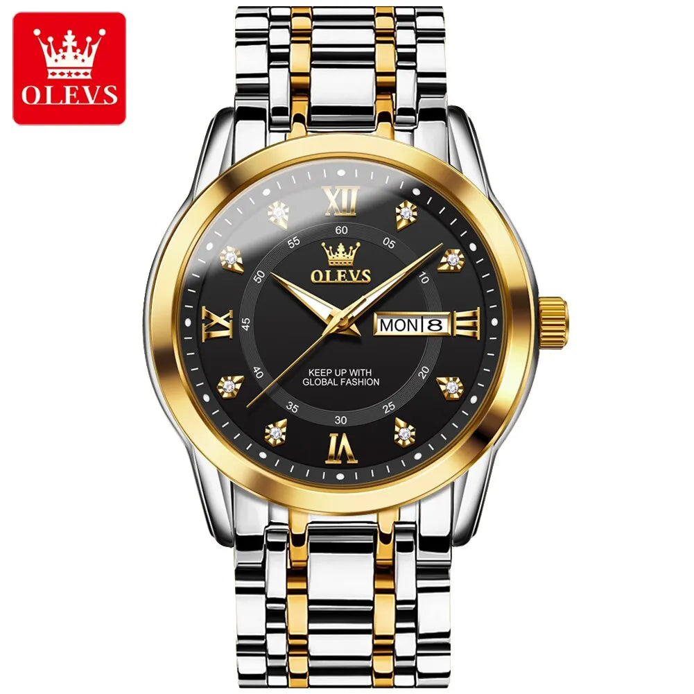 Montre Quartz OLEVS Diamant Or Homme
