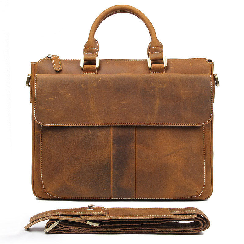 Sacoche Ordinateur Cuir Fauve