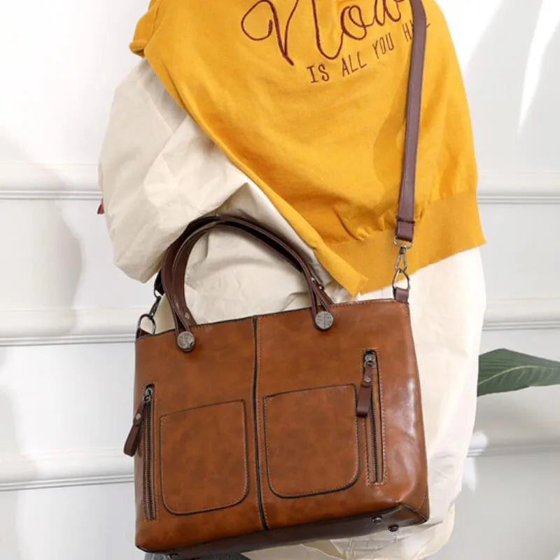 Sac Cabas Vintage Deux Poches