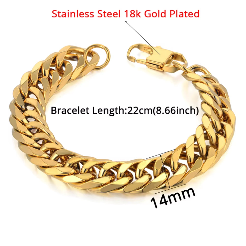 Bracelet Homme Maille Cubaine Acier 316L