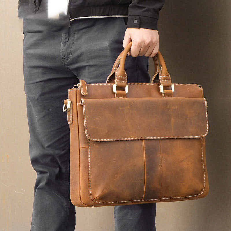 Sacoche Ordinateur Cuir Fauve
