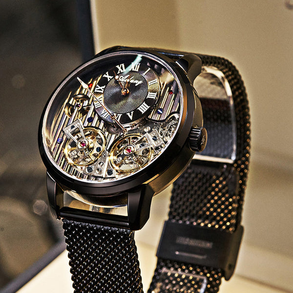Montre Automatique Squelette Cuir
