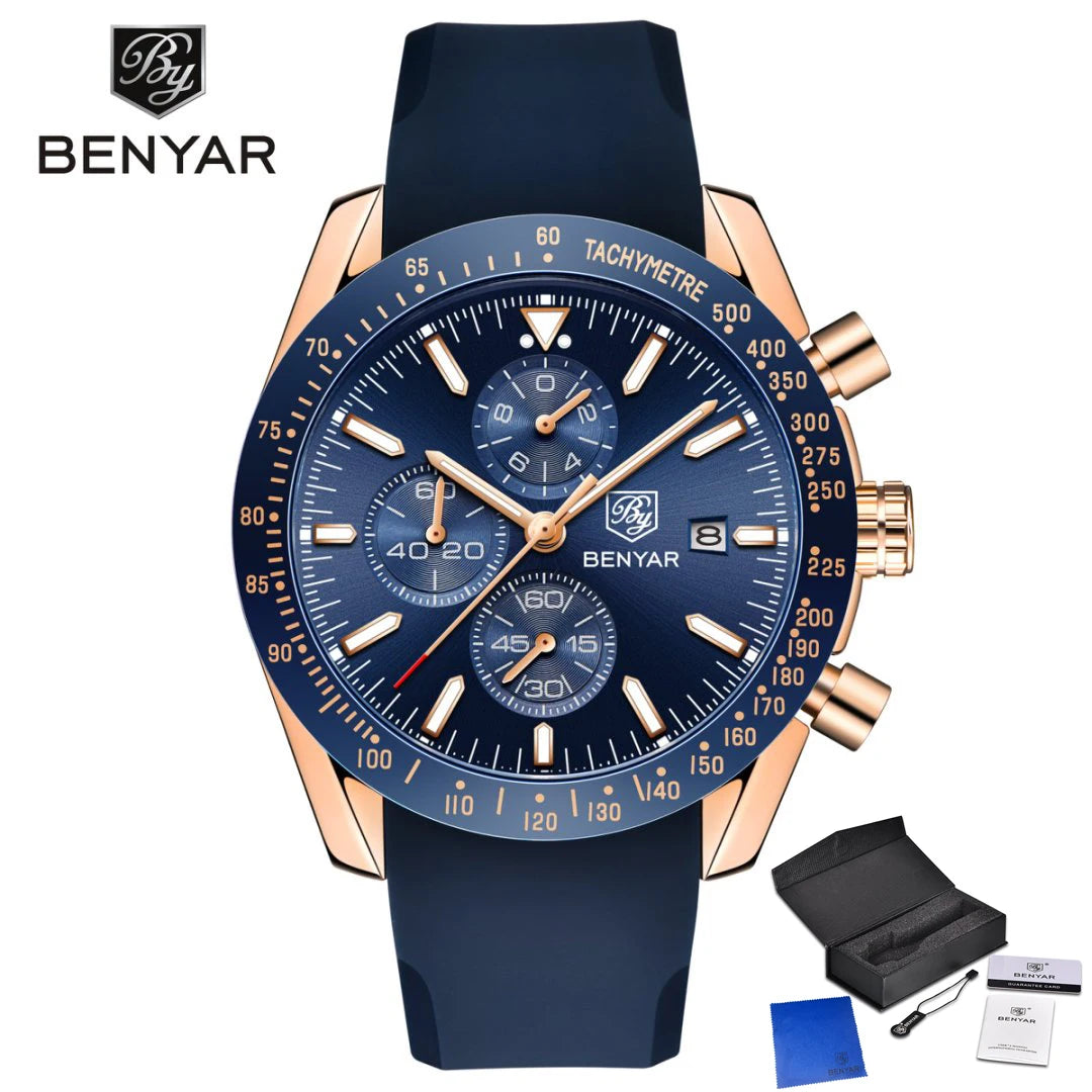 Montre Chronographe Benyar Cuir Homme