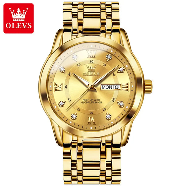 Montre Quartz OLEVS Diamant Or Homme