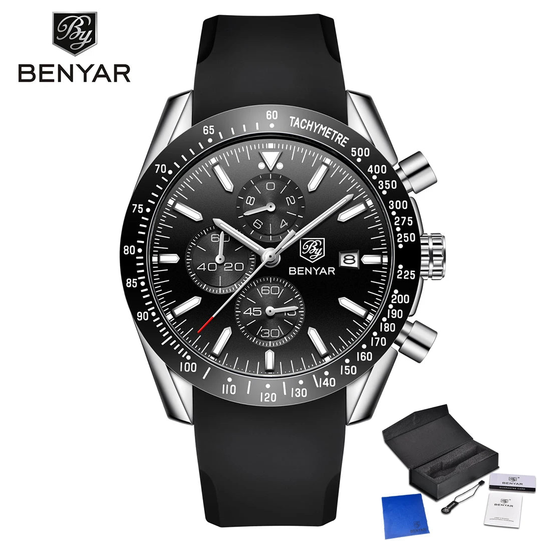 Montre Chronographe Benyar Cuir Homme